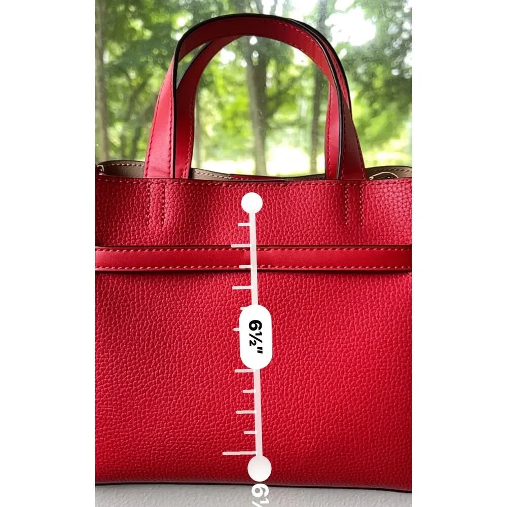 Michael Kors Emilia Small Pebbled Leather Satchel in bright red